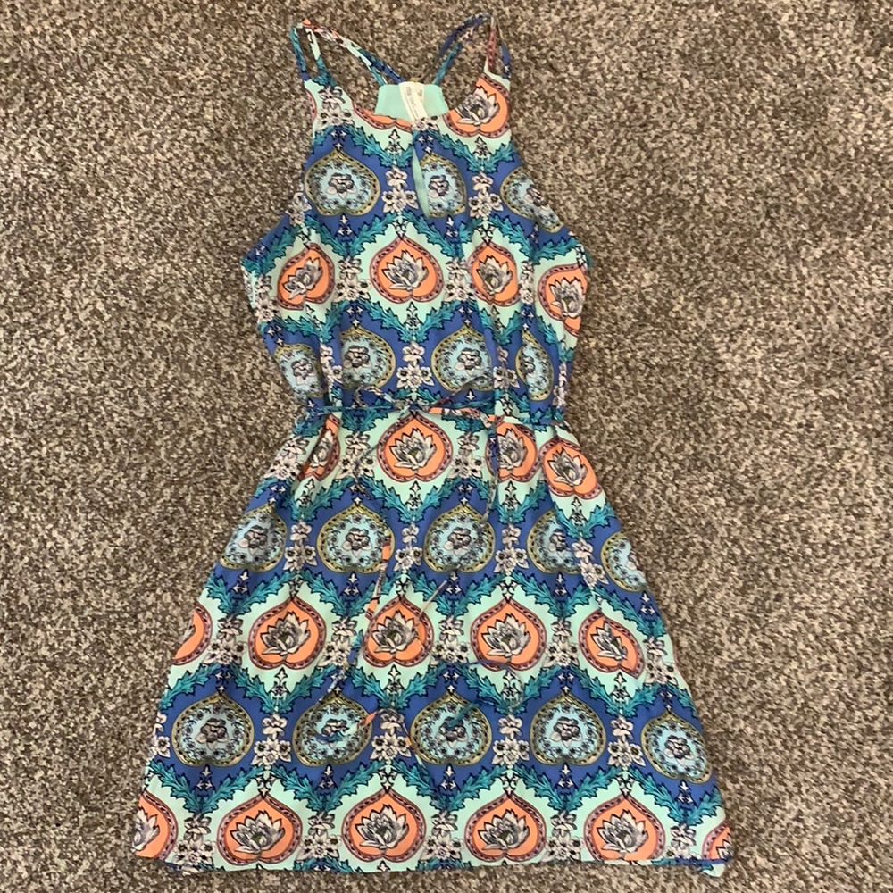 Pink Owl Floral Print Dress